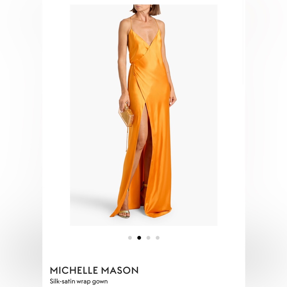 Michelle Mason Elegant Orange Evening Gown sz 2